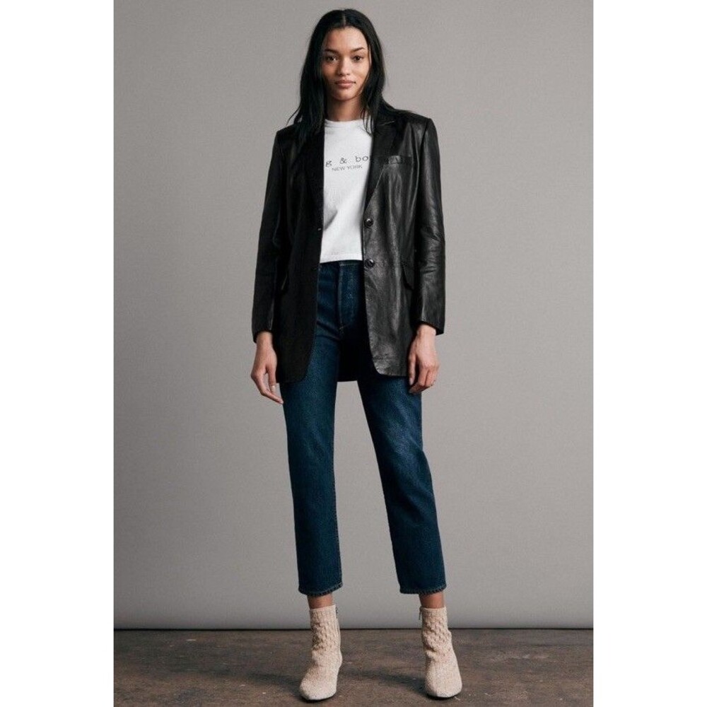 Rag & Bone Nina High Rise Cigarette Jeans 27 Medium Dark  Ankle 100% Cotton NWT